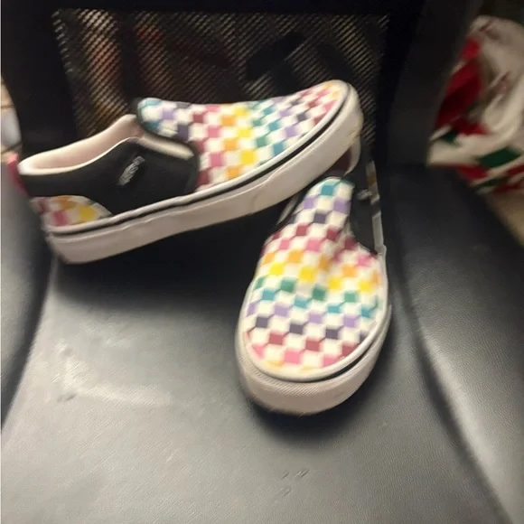 Vans Colorful Checkered Slip-On Shoes - Picture 4 of 6